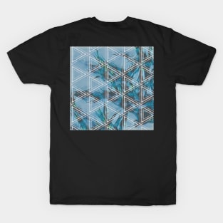 Blue crystal triangle T-Shirt